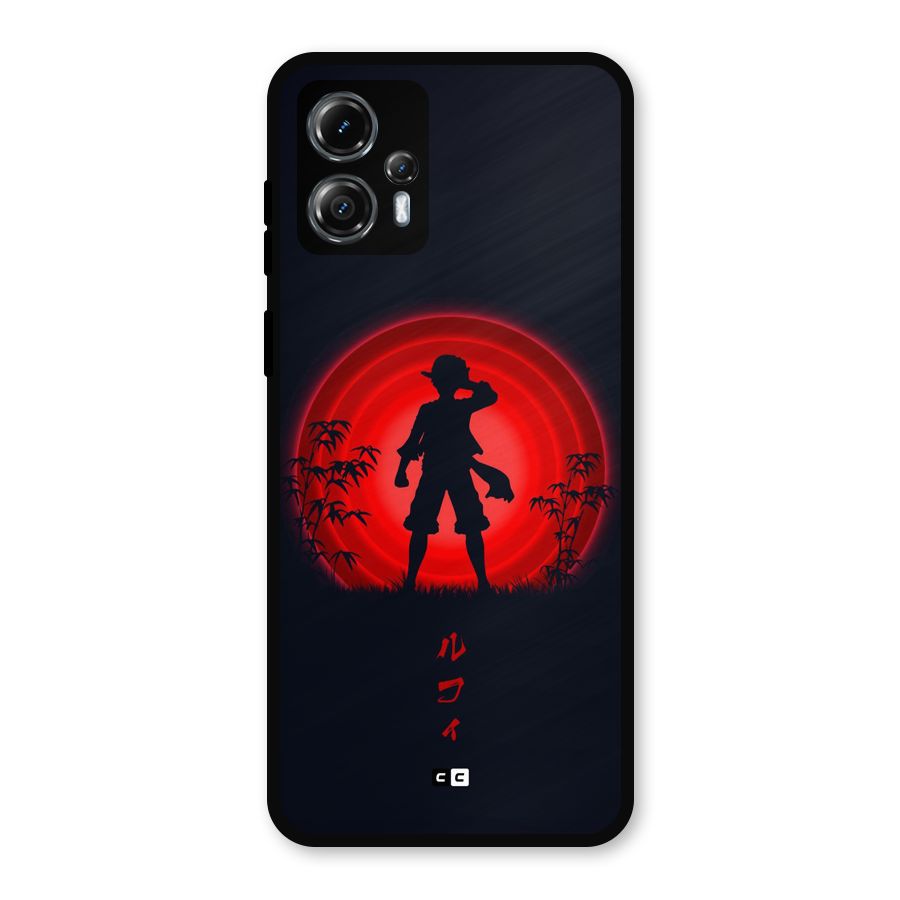 Dark Red Luffy Metal Back Case for Moto G13
