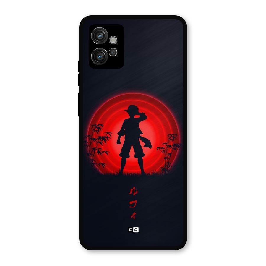 Dark Red Luffy Metal Back Case for Moto G32