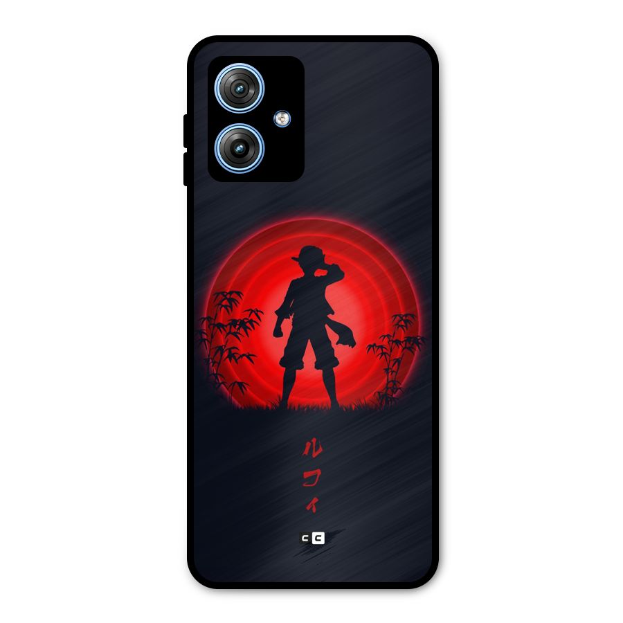 Dark Red Luffy Metal Back Case for Moto G54