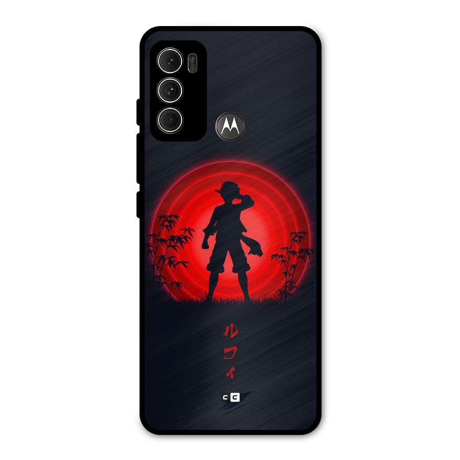 Dark Red Luffy Metal Back Case for Moto G60