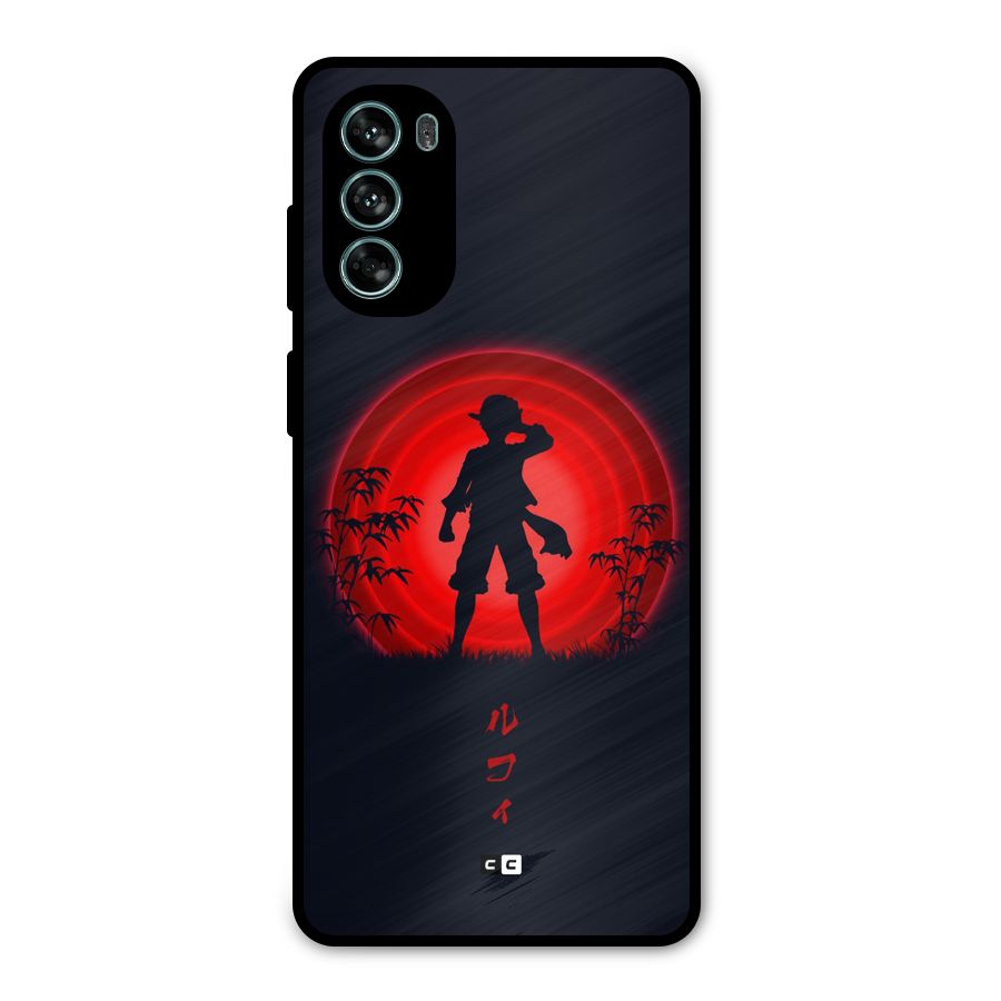 Dark Red Luffy Metal Back Case for Moto G62