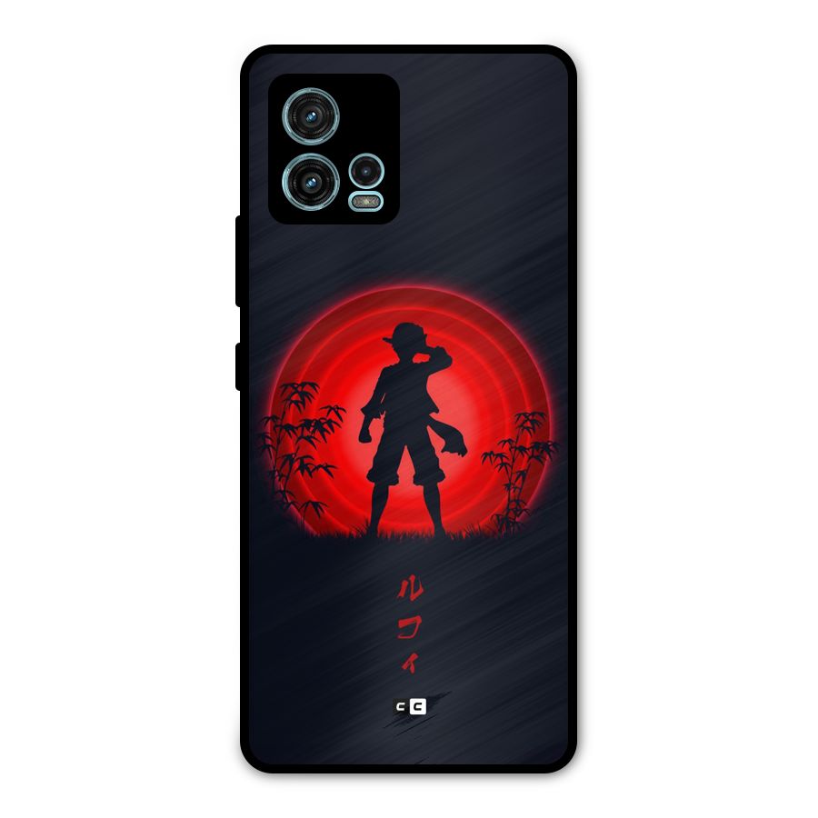 Dark Red Luffy Metal Back Case for Moto G72