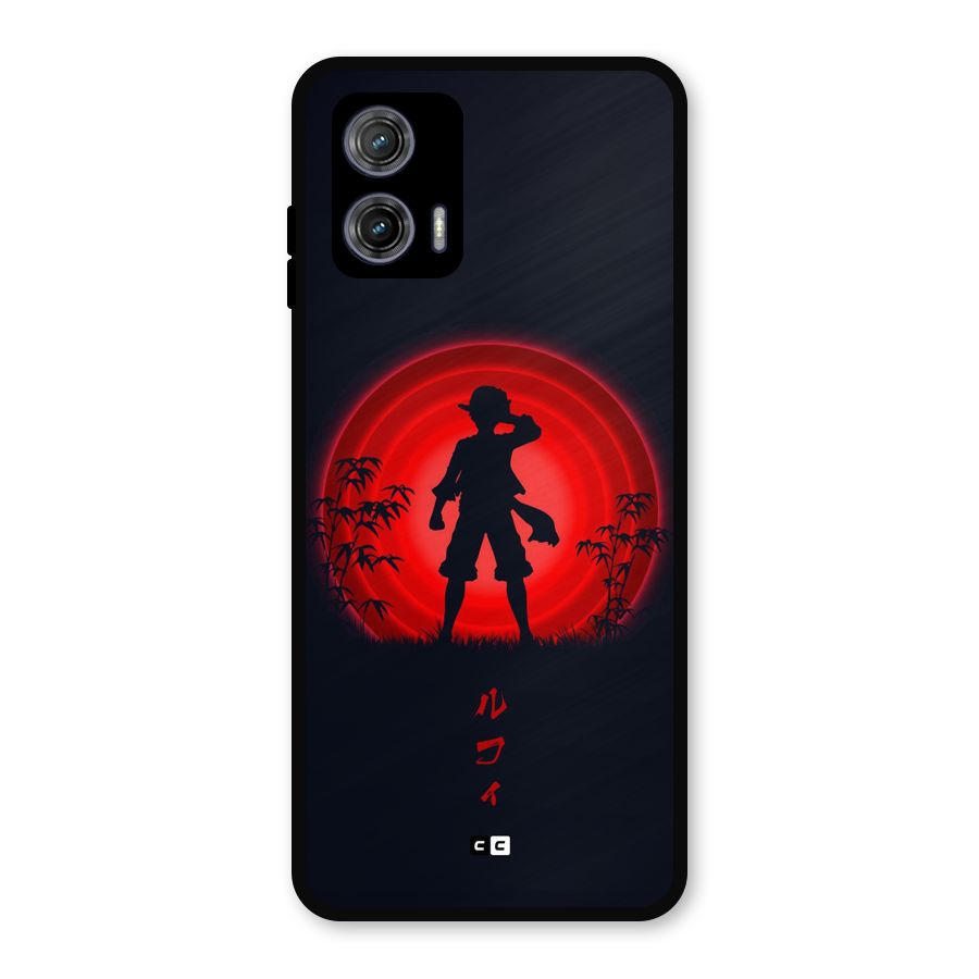 Dark Red Luffy Metal Back Case for Moto G73