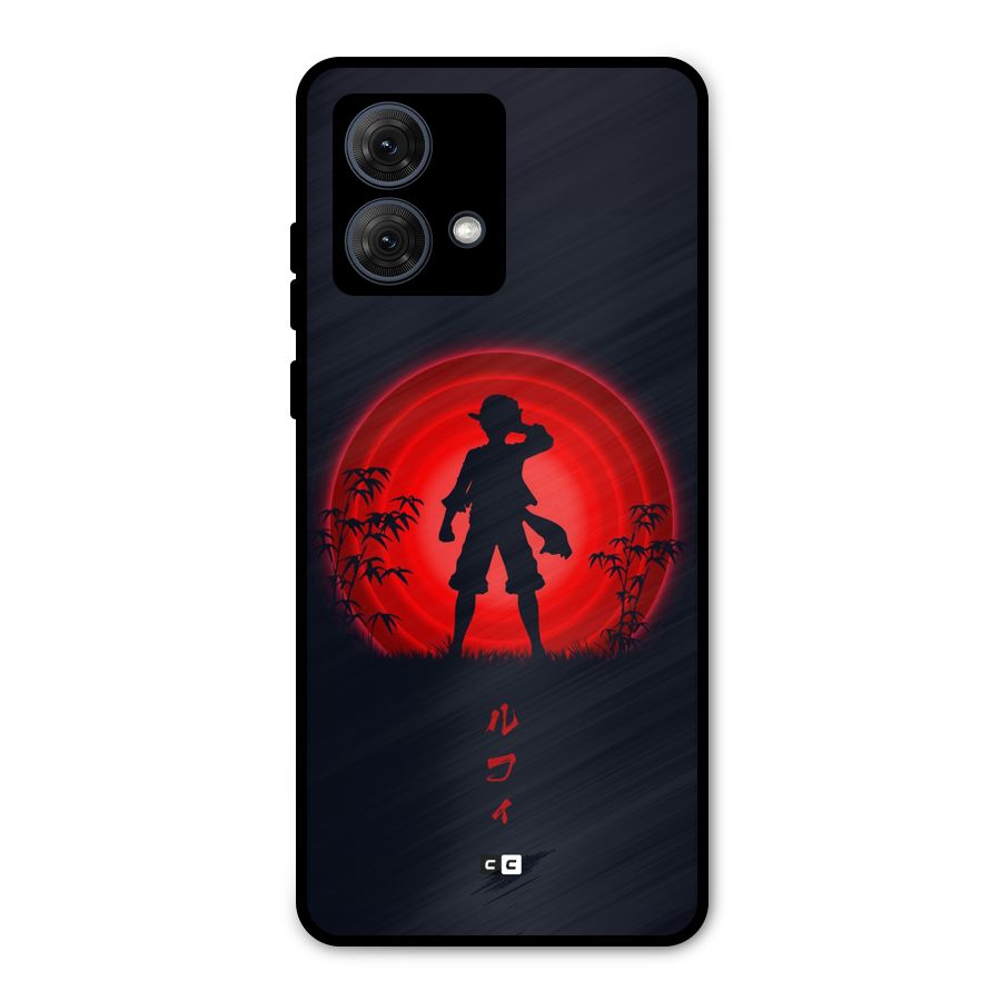 Dark Red Luffy Metal Back Case for Moto G84