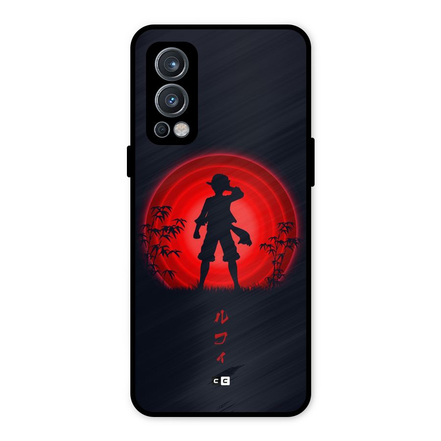 Dark Red Luffy Metal Back Case for OnePlus Nord 2 5G