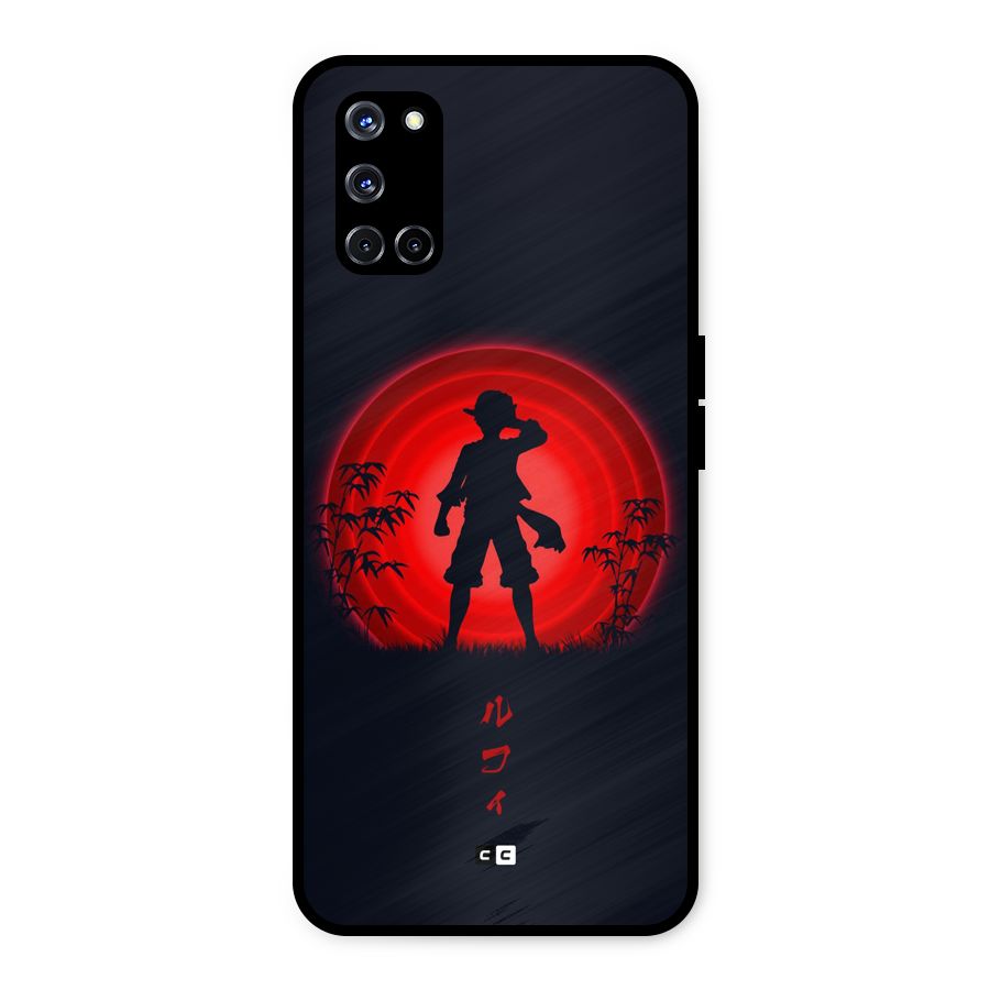 Dark Red Luffy Metal Back Case for Oppo A52