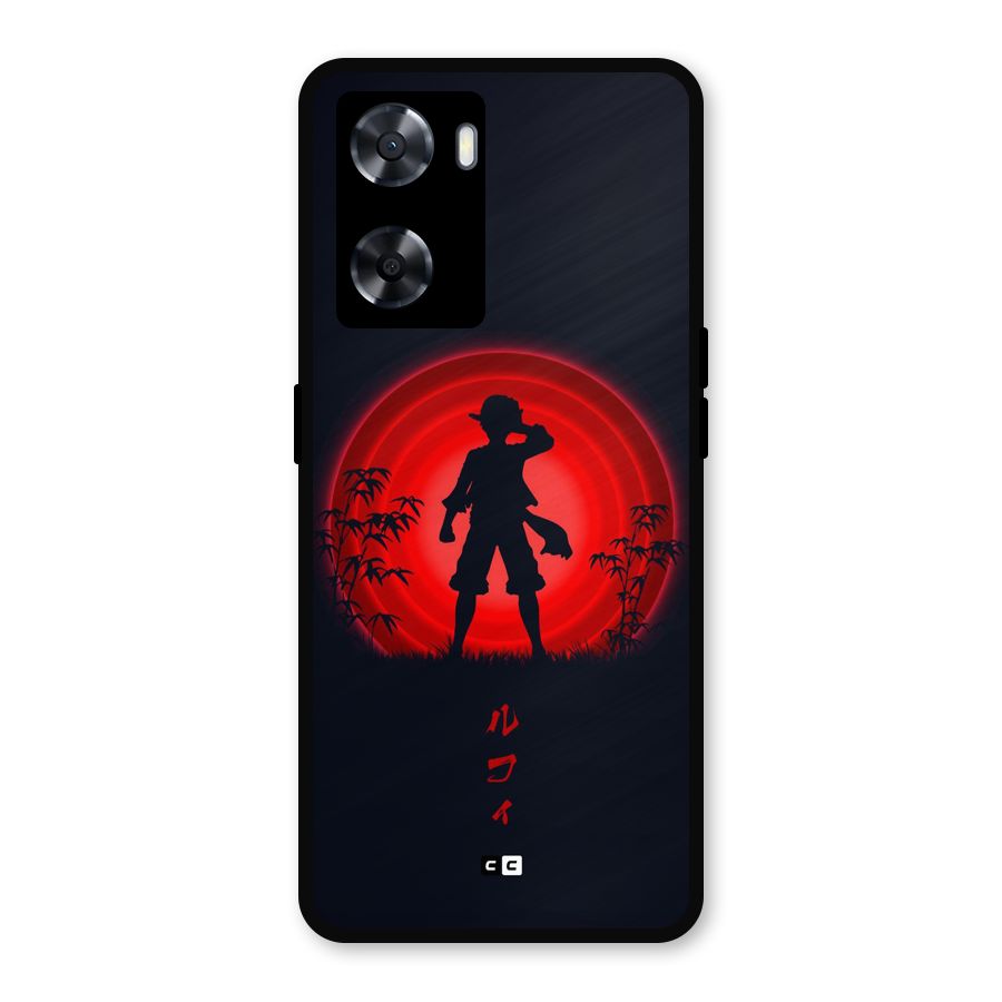 Dark Red Luffy Metal Back Case for Oppo A57 2022