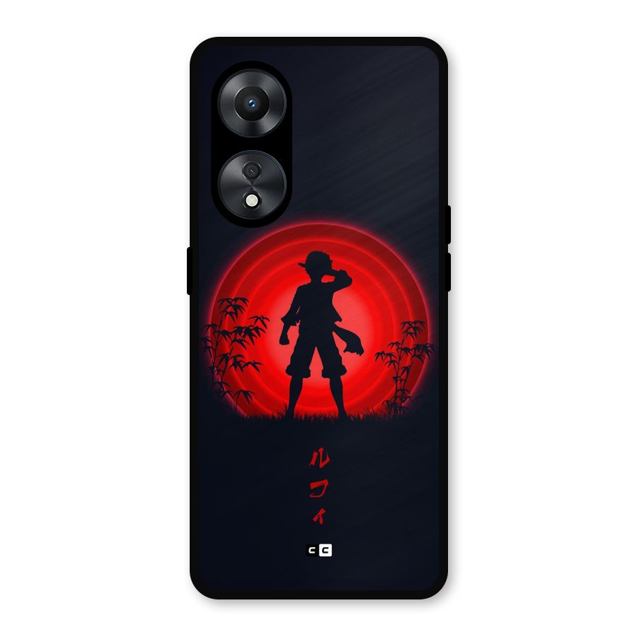 Dark Red Luffy Metal Back Case for Oppo A78