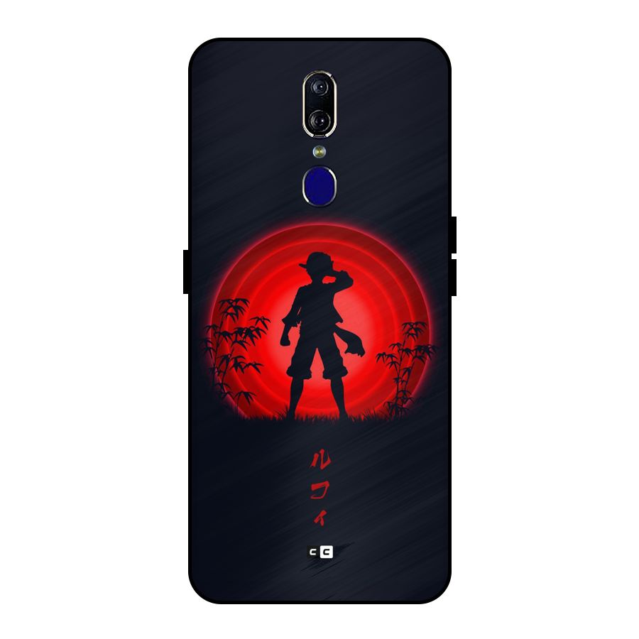 Dark Red Luffy Metal Back Case for Oppo F11