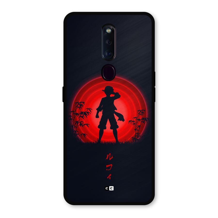 Dark Red Luffy Metal Back Case for Oppo F11 Pro