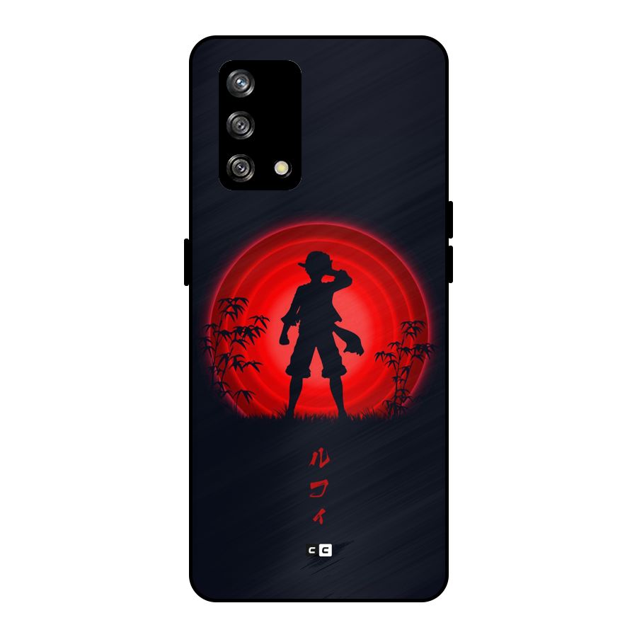 Dark Red Luffy Metal Back Case for Oppo F19