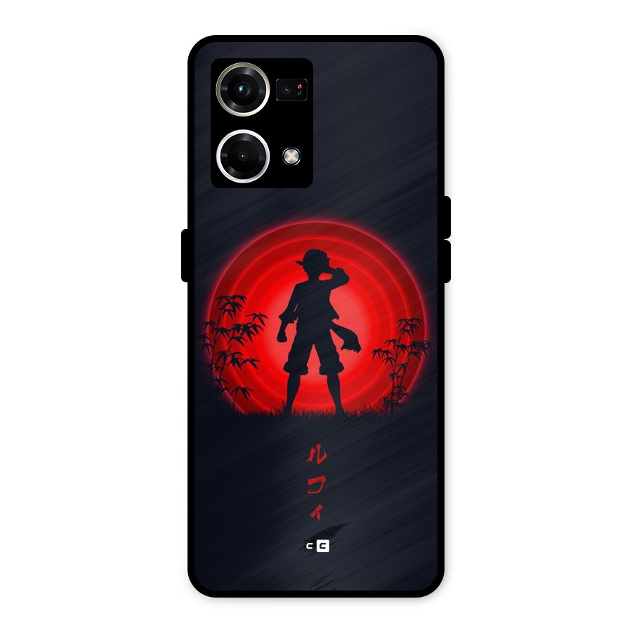 Dark Red Luffy Metal Back Case for Oppo F21 Pro 4G