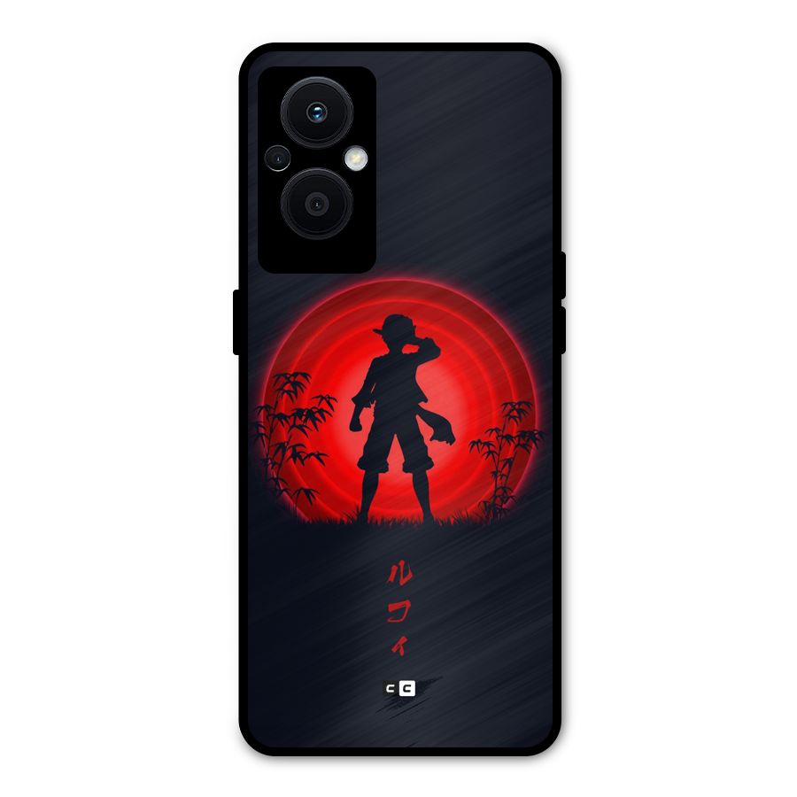 Dark Red Luffy Metal Back Case for Oppo F21s Pro 5G