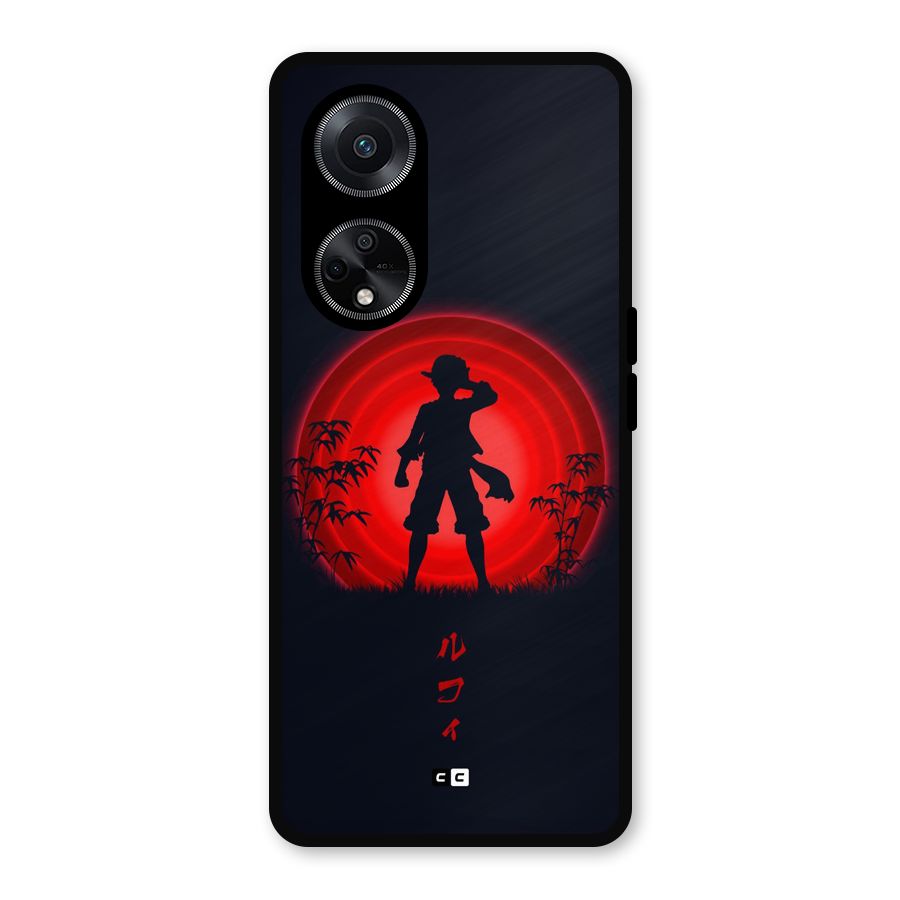 Dark Red Luffy Metal Back Case for Oppo F23