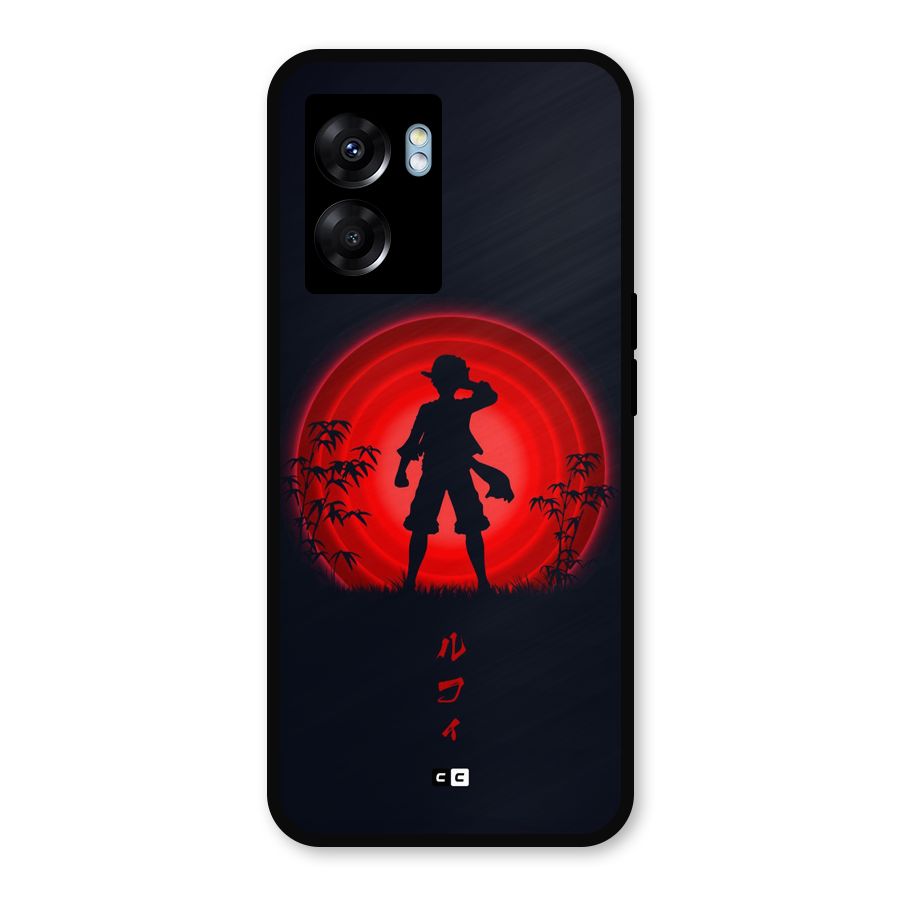 Dark Red Luffy Metal Back Case for Oppo K10 (5G)