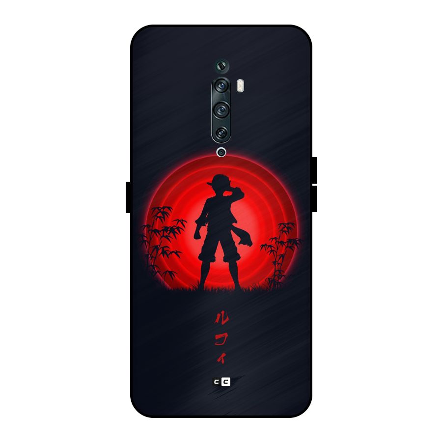 Dark Red Luffy Metal Back Case for Oppo Reno2 Z