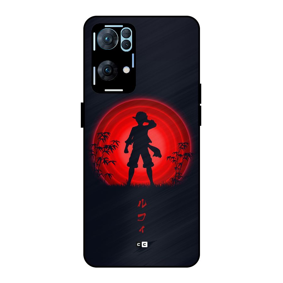 Dark Red Luffy Metal Back Case for Oppo Reno7 Pro 5G