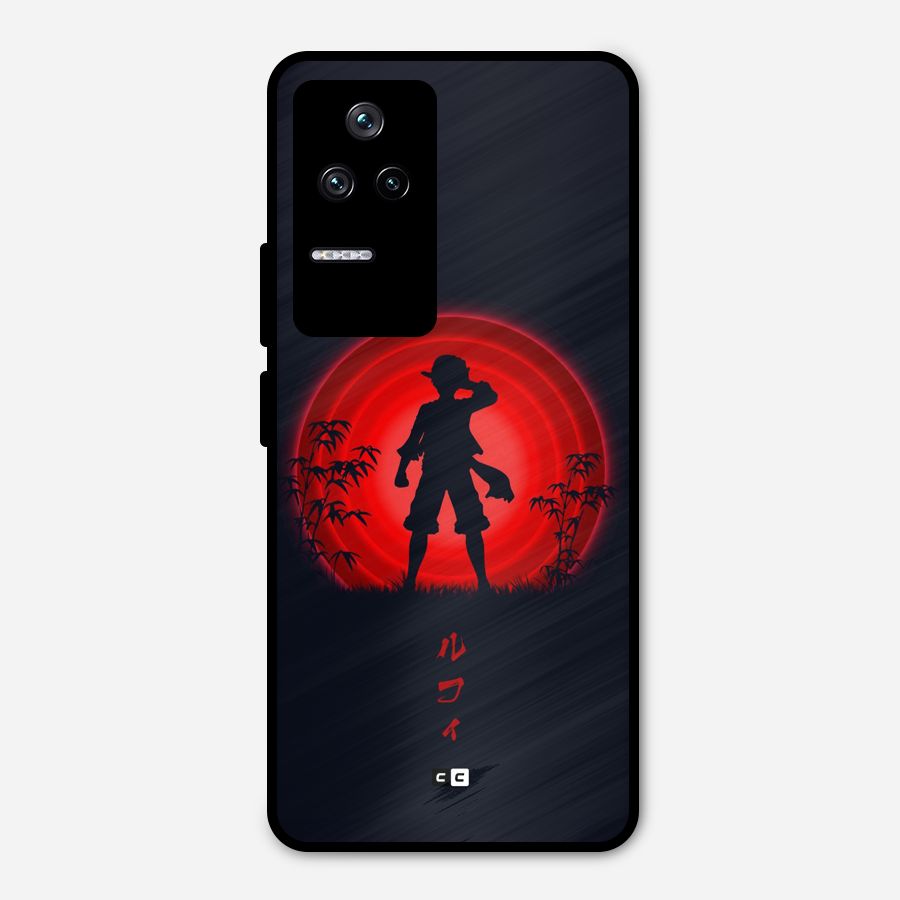 Dark Red Luffy Metal Back Case for Poco F4 5G