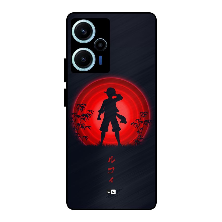 Dark Red Luffy Metal Back Case for Poco F5