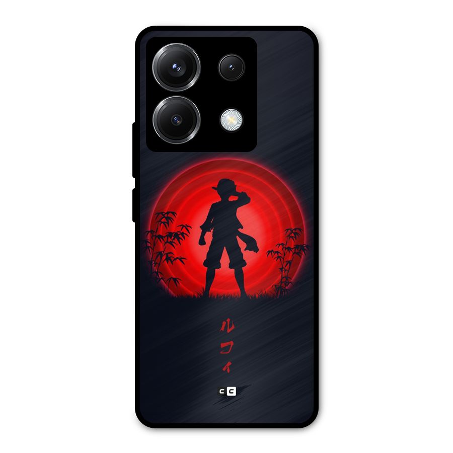 Dark Red Luffy Metal Back Case for Poco X6