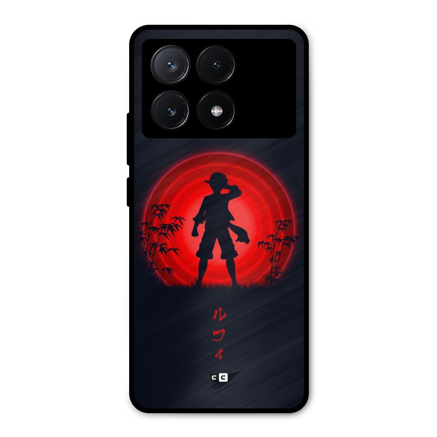Dark Red Luffy Metal Back Case for Poco X6 Pro