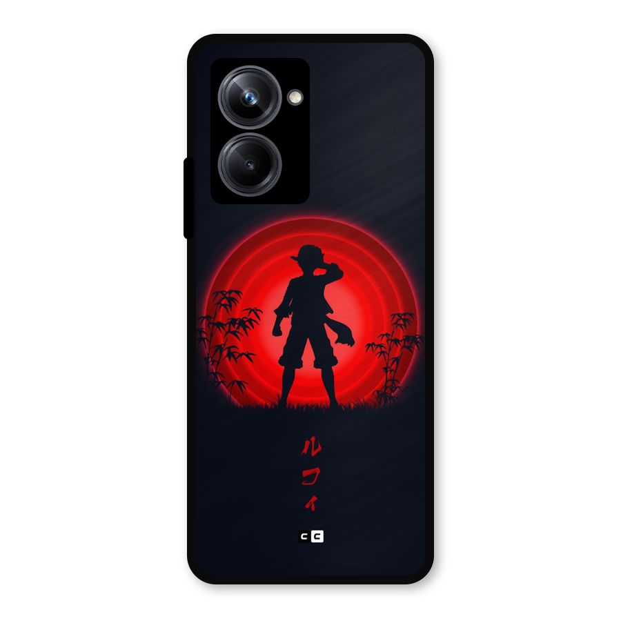 Dark Red Luffy Metal Back Case for Realme 10 Pro