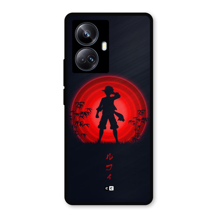 Dark Red Luffy Metal Back Case for Realme 10 Pro Plus