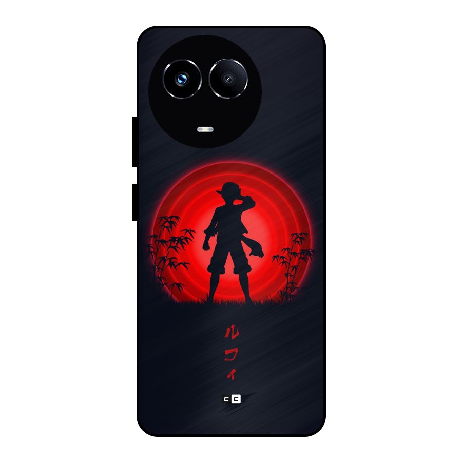 Dark Red Luffy Metal Back Case for Realme 11 5G