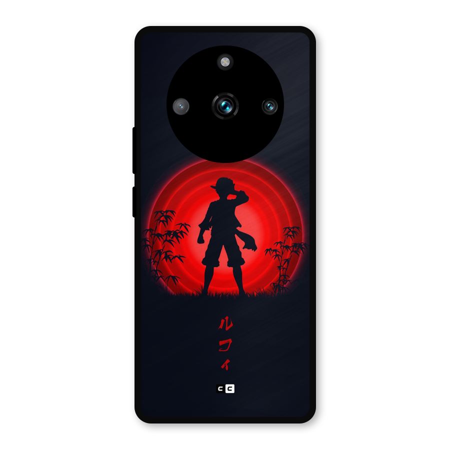Dark Red Luffy Metal Back Case for Realme 11 Pro Plus