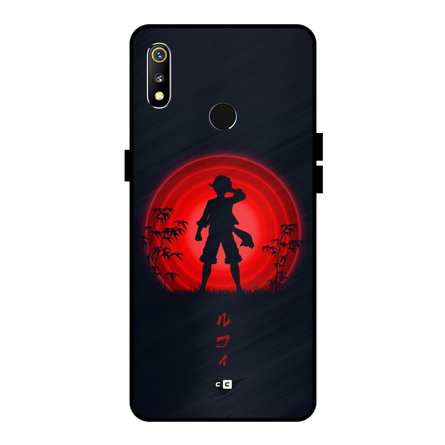 Dark Red Luffy Metal Back Case for Realme 3i