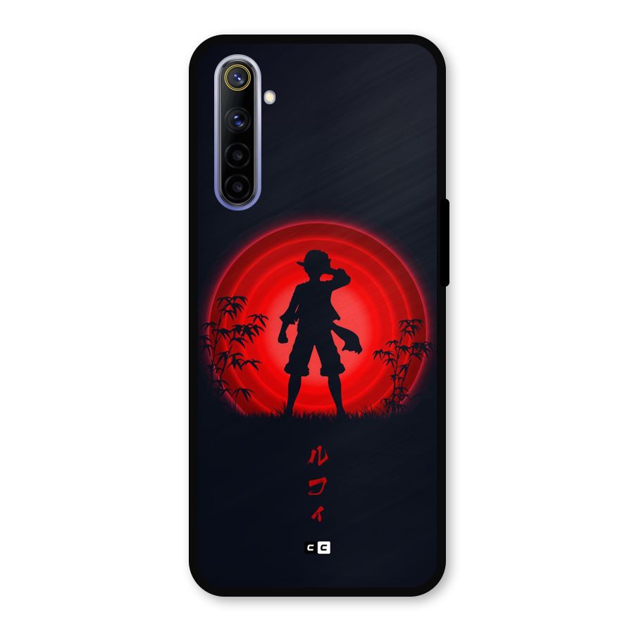 Dark Red Luffy Metal Back Case for Realme 6