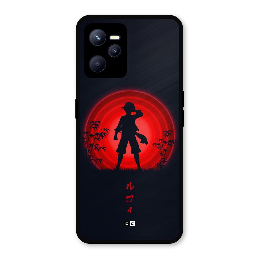 Dark Red Luffy Metal Back Case for Realme C35