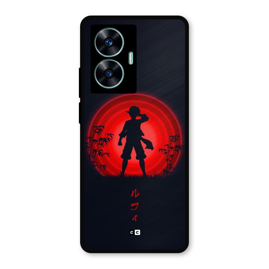Dark Red Luffy Metal Back Case for Realme C55