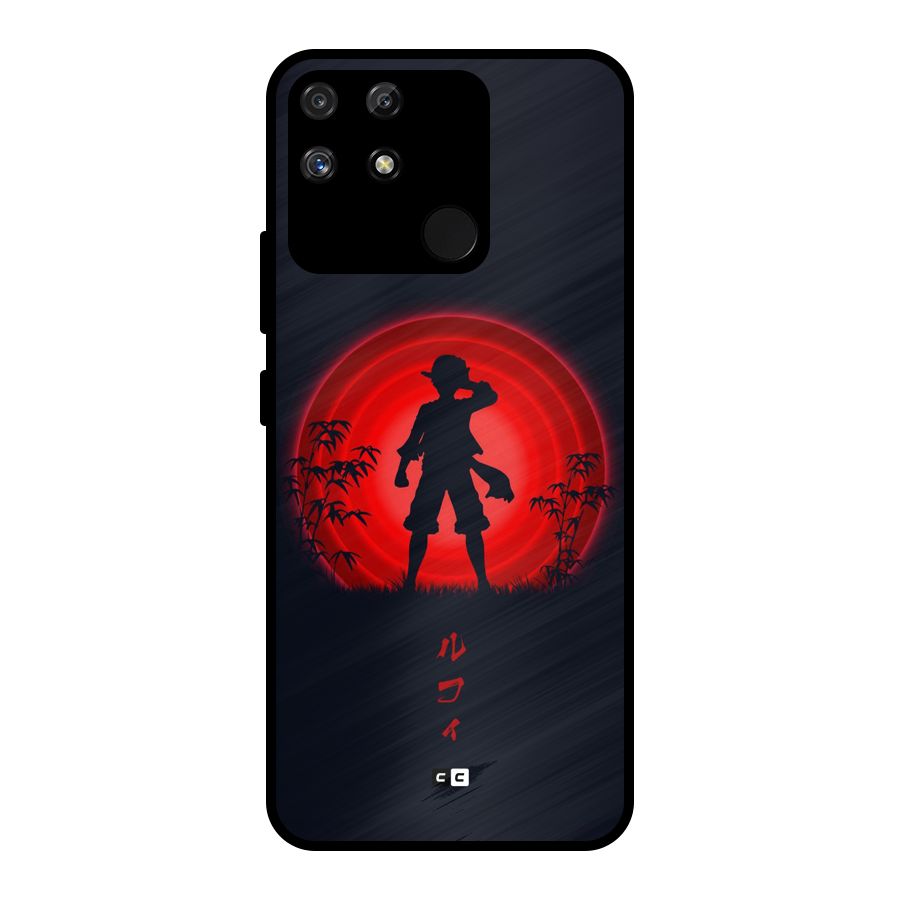 Dark Red Luffy Metal Back Case for Realme Narzo 50A