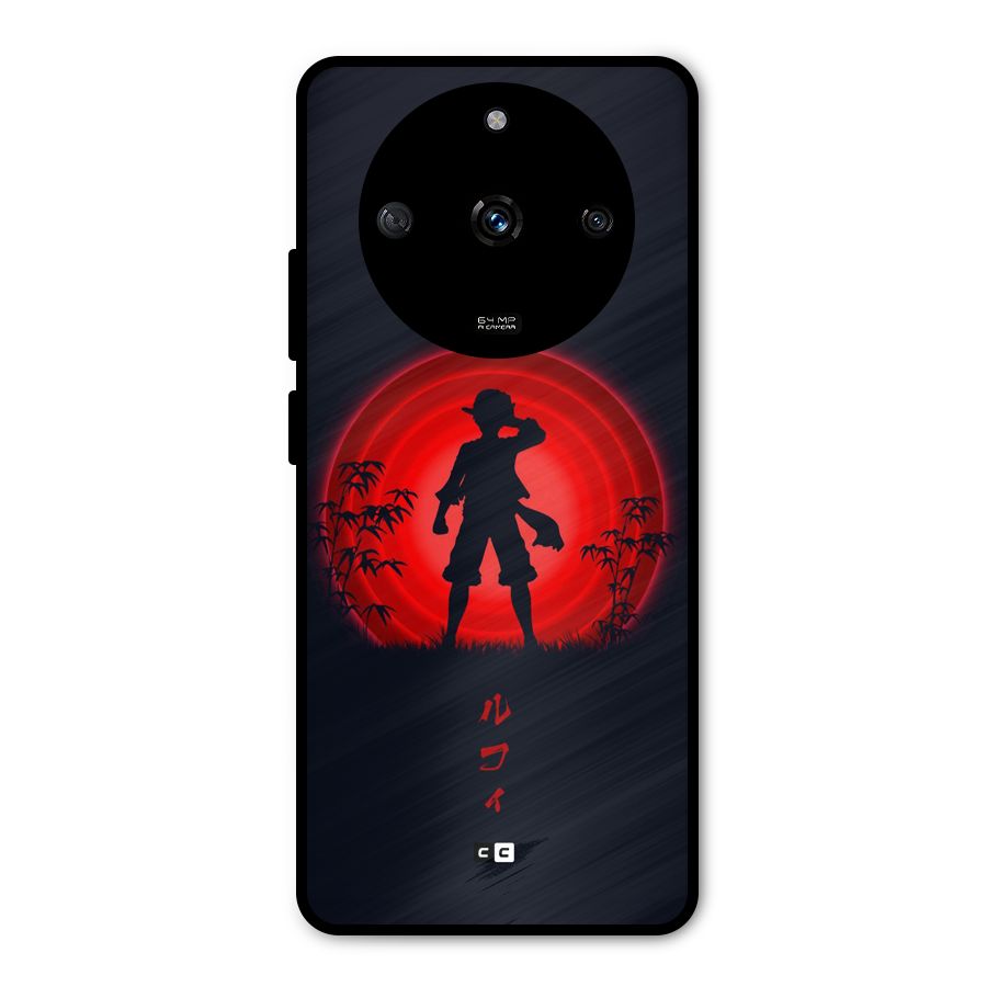 Dark Red Luffy Metal Back Case for Realme Narzo 60 5G