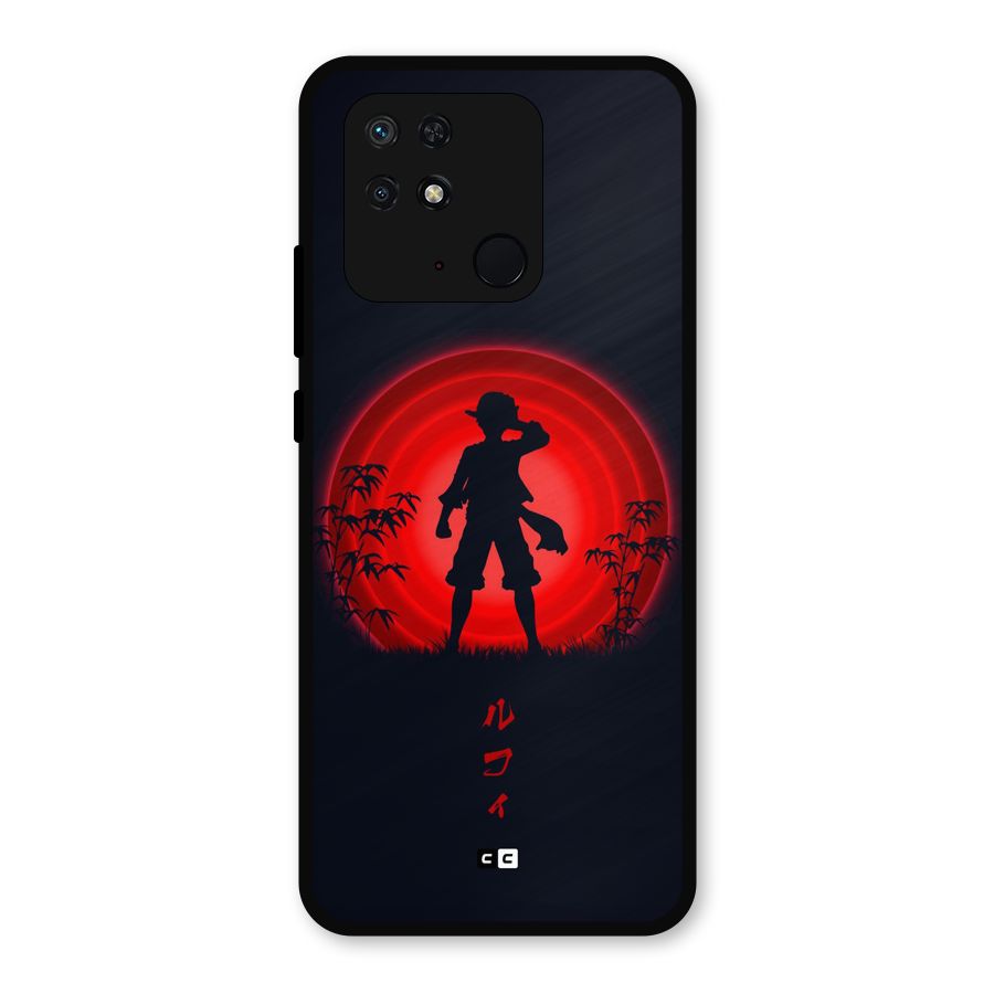Dark Red Luffy Metal Back Case for Redmi 10