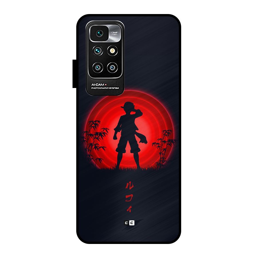 Dark Red Luffy Metal Back Case for Redmi 10 Prime