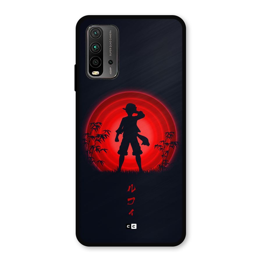 Dark Red Luffy Metal Back Case for Redmi 9 Power