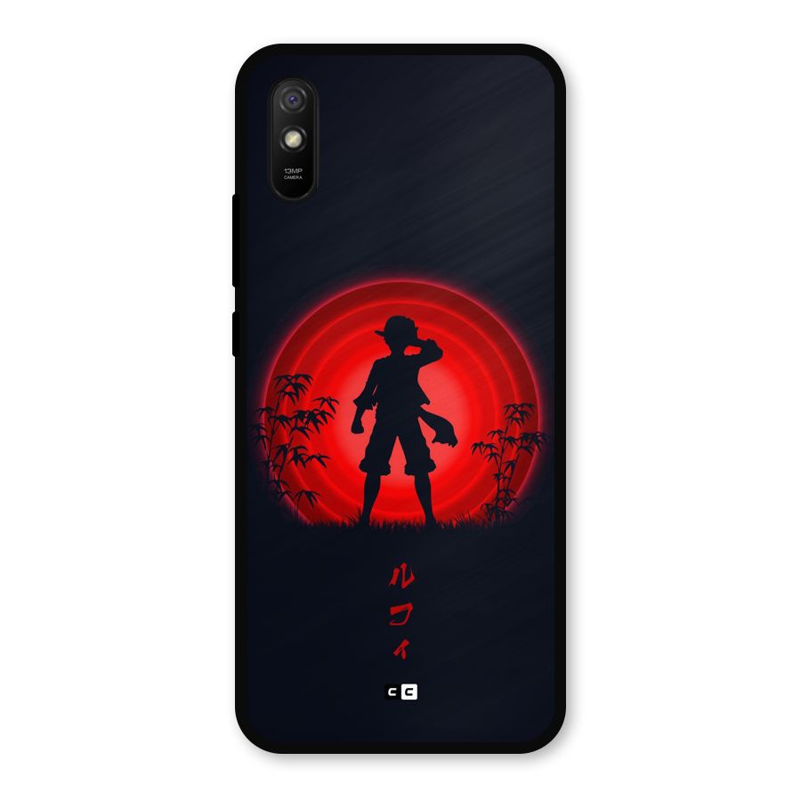 Dark Red Luffy Metal Back Case for Redmi 9i