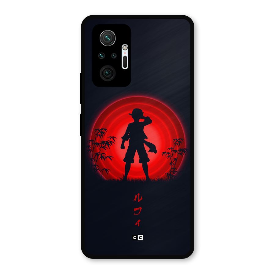 Dark Red Luffy Metal Back Case for Redmi Note 10 Pro