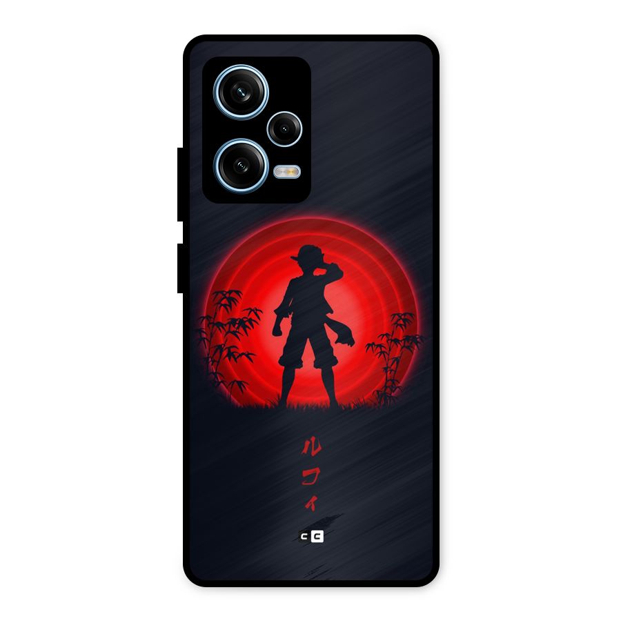 Dark Red Luffy Metal Back Case for Redmi Note 12 Pro