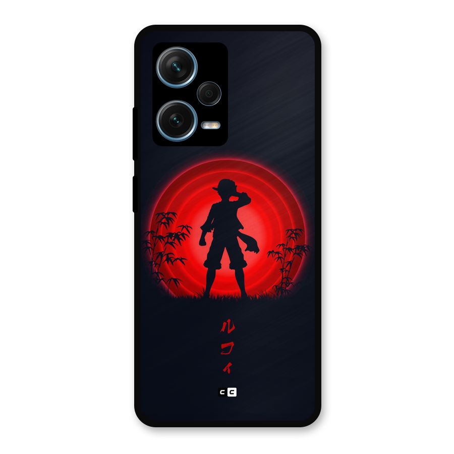 Dark Red Luffy Metal Back Case for Redmi Note 12 Pro Plus 5G