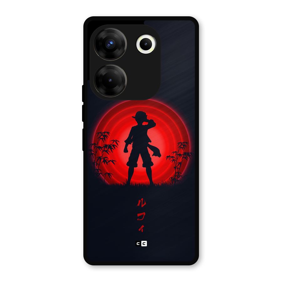 Dark Red Luffy Metal Back Case for Tecno Camon 20 Pro