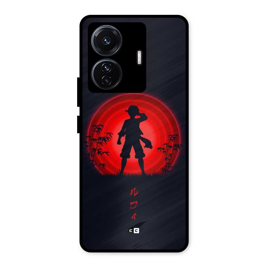 Dark Red Luffy Metal Back Case for Vivo T1 Pro