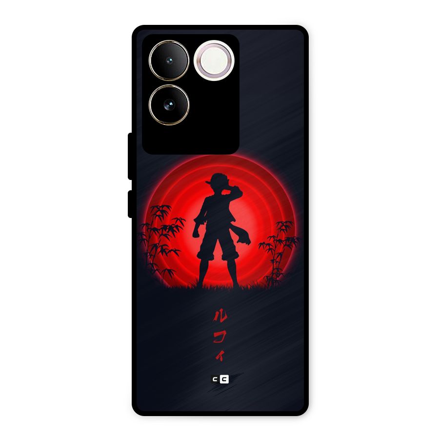Dark Red Luffy Metal Back Case for Vivo T2 Pro