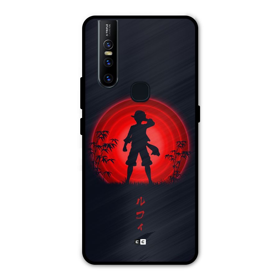Dark Red Luffy Metal Back Case for Vivo V15