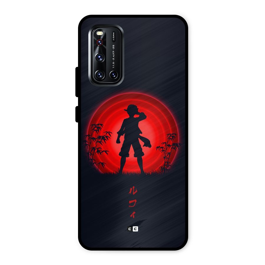 Dark Red Luffy Metal Back Case for Vivo V19