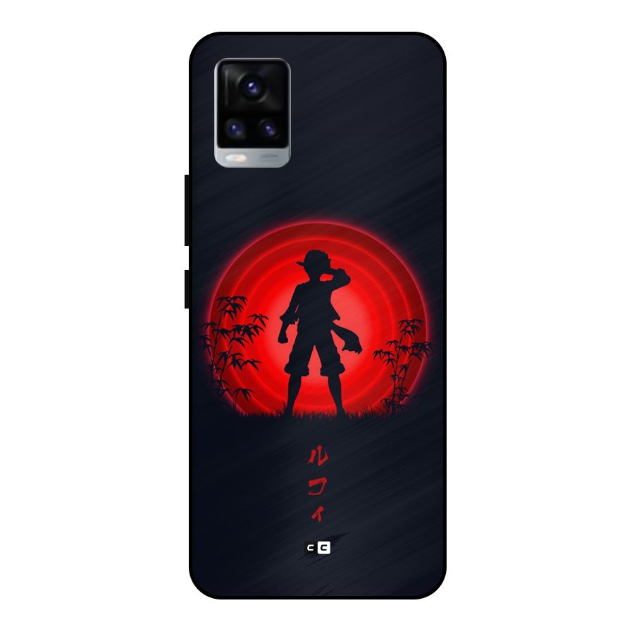Dark Red Luffy Metal Back Case for Vivo V20 2021