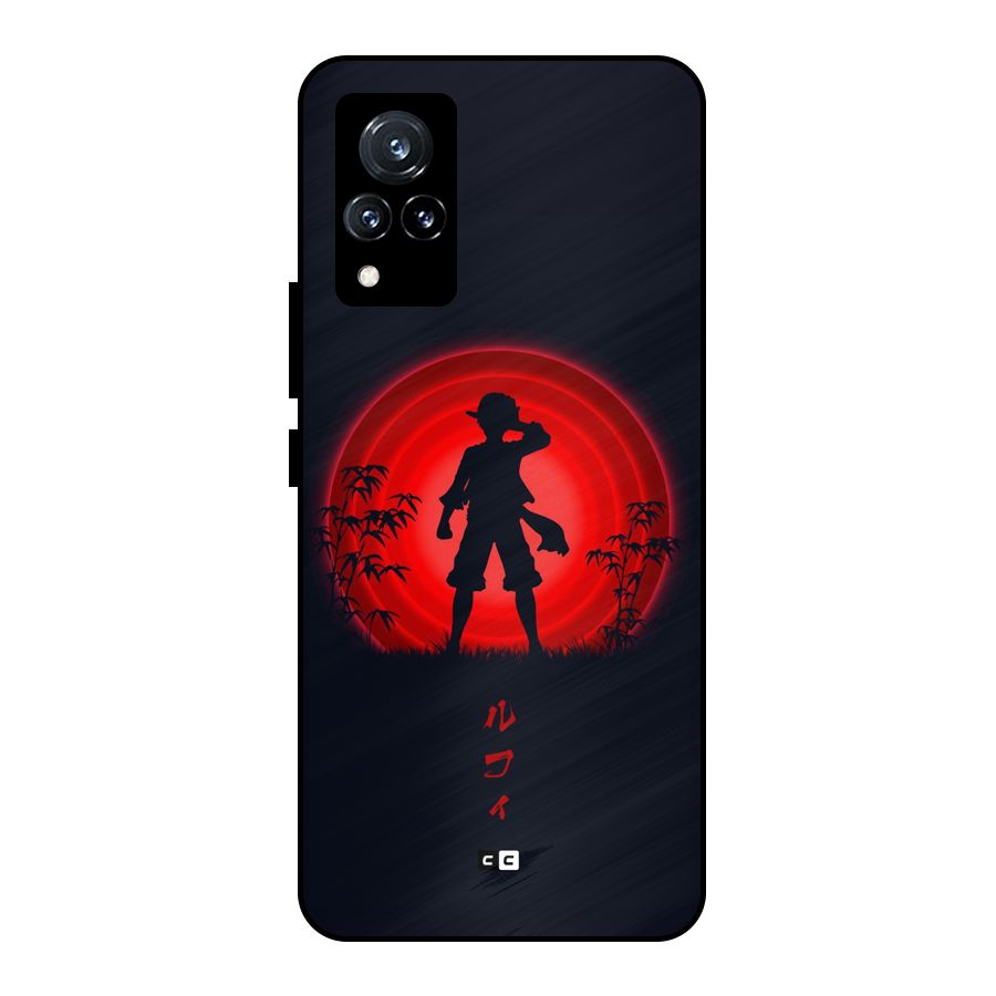 Dark Red Luffy Metal Back Case for Vivo V21 5G