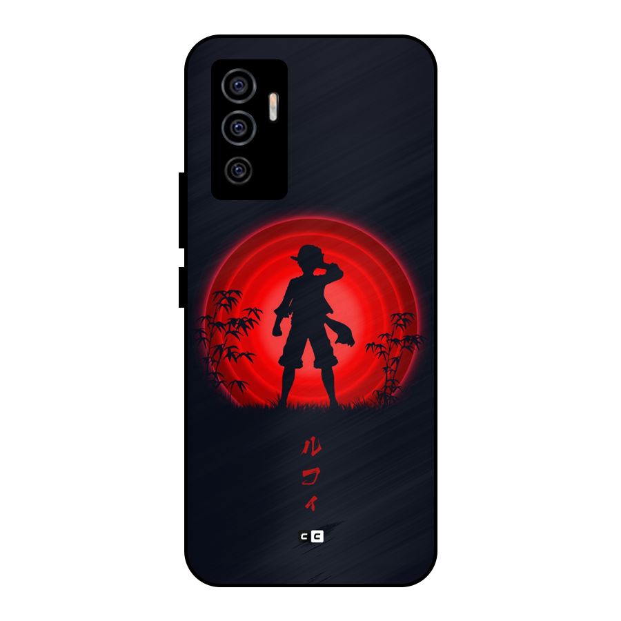 Dark Red Luffy Metal Back Case for Vivo V23e